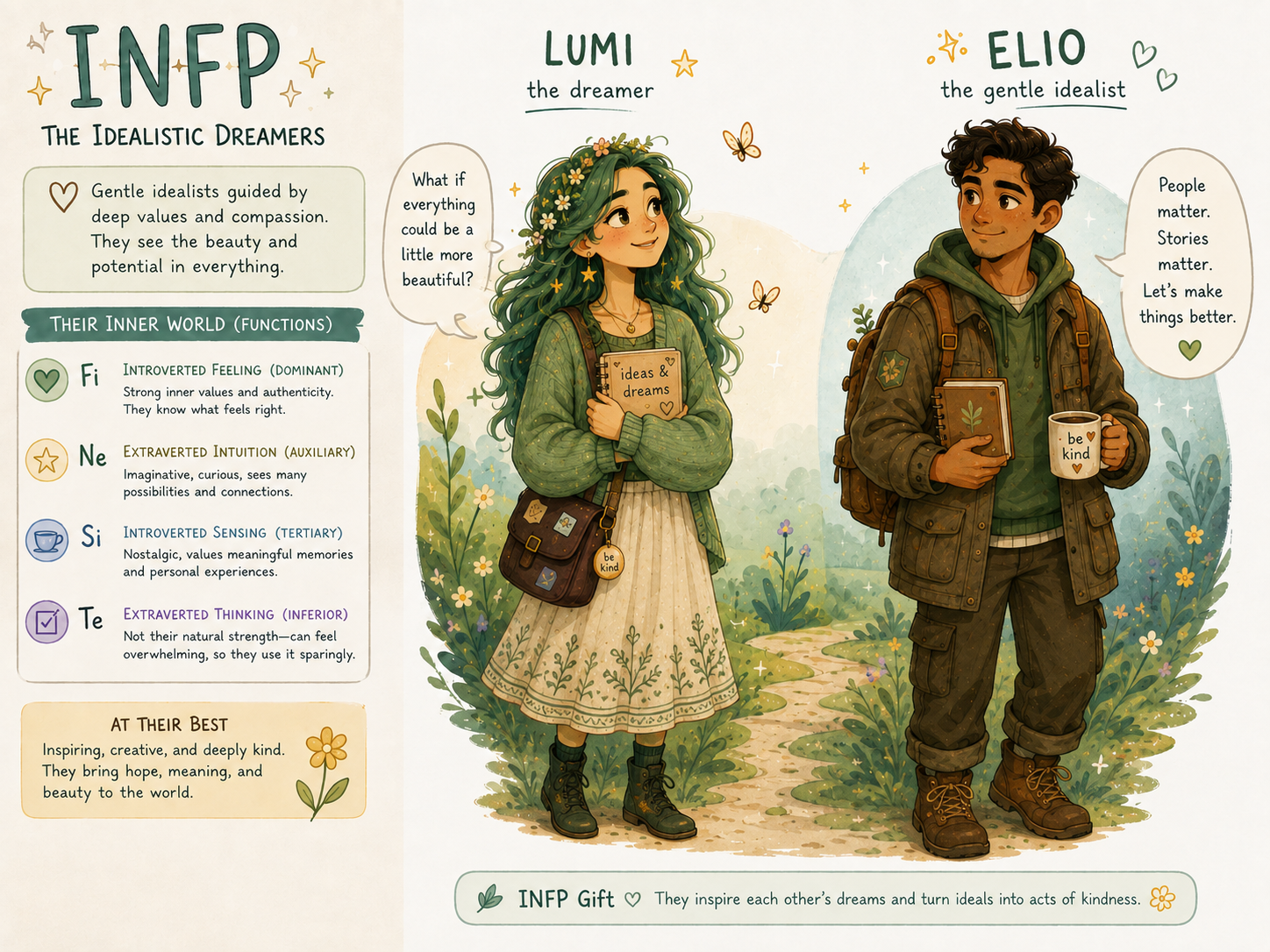 Cartoon illustrating the INFP personality type