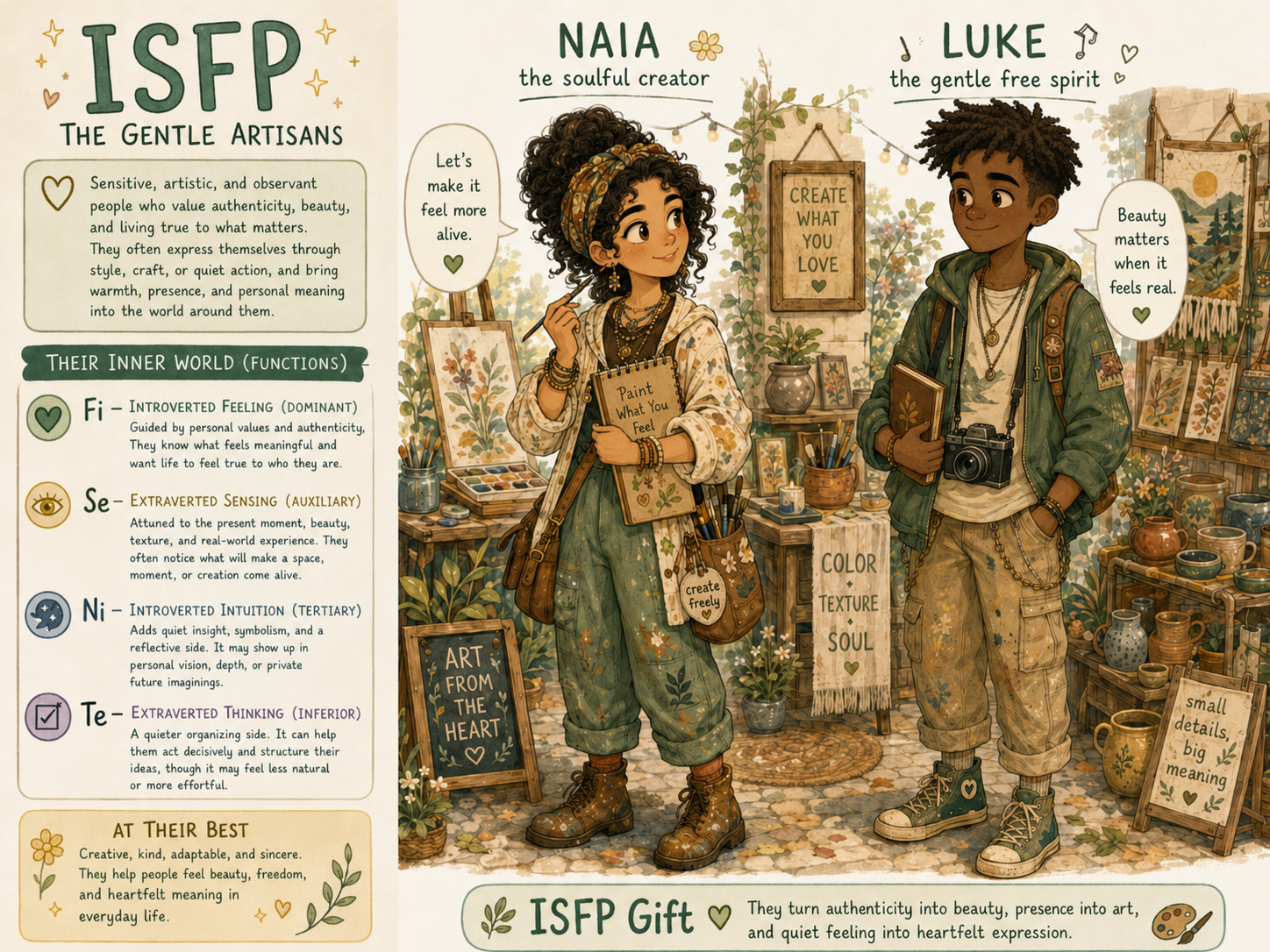 Cartoon illustrating the ISFP personality type