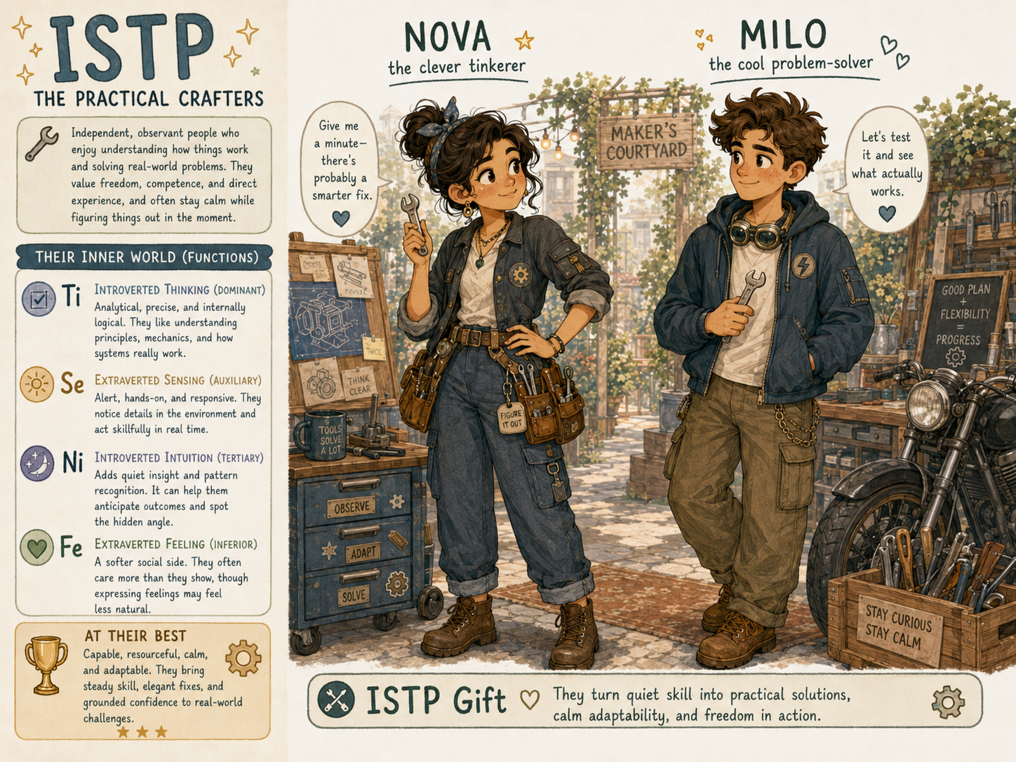 Cartoon illustrating the ISTP personality type